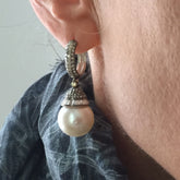 Pearl diamond earrings - abigailheche